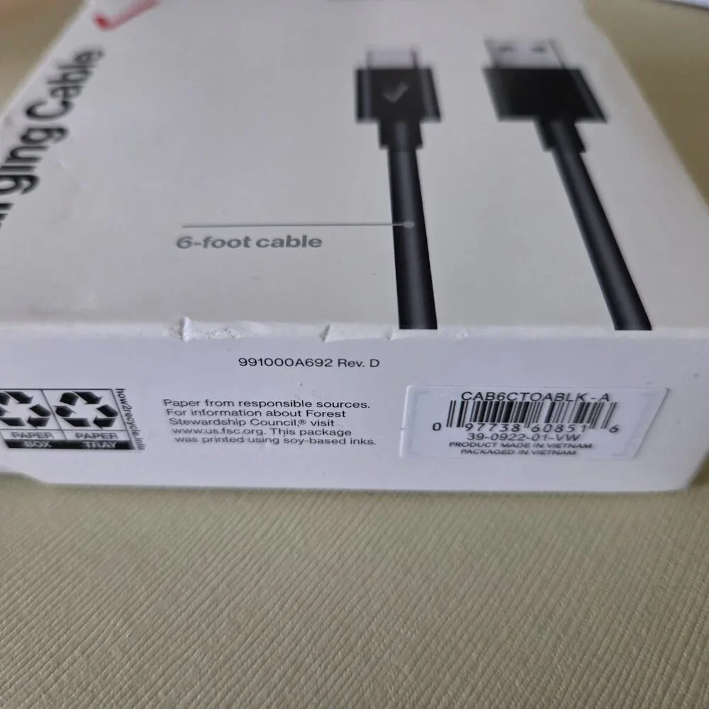 Verizon USB-C to USB (USB-A) 6' Charging Cable